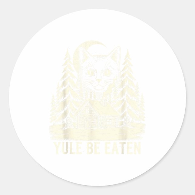 Yule Be Eaten Icelandic Cat Christmas Folklore Jól Classic Round Sticker (Front)