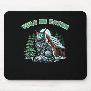Yule Be Eaten Yule Christmas Cat Jolakotturinn Ice Mouse Pad
