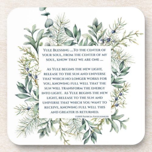 Yule Blessing  Beverage Coaster