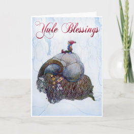 Yule Blessings - Vintage Julbocken Holiday Card