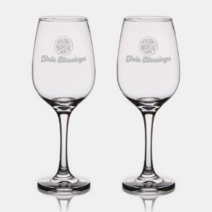 Yule Blessings Wine Glass