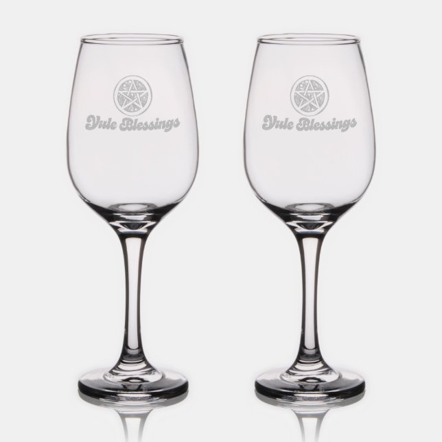 Yule Blessings                                     Wine Glass (Glassware)