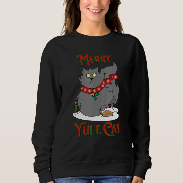 Yule Cat Icelandic Folklore Christmas Holiday Sweatshirt (Front)