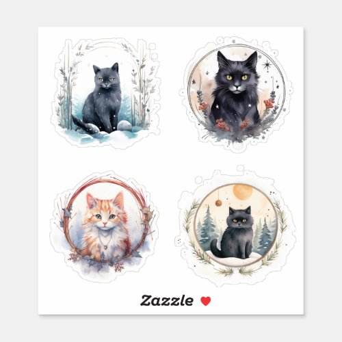 Yule Cats Vinyl Sticker Set