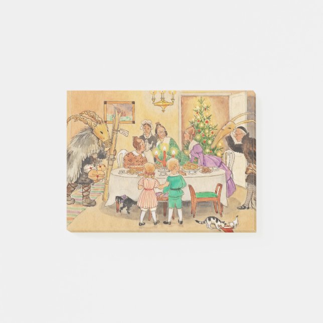 Yule Goat at the Dinner Table Post-it Notes (Front)