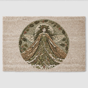 Yule Goddess Winter Solstice Fiber Doormat