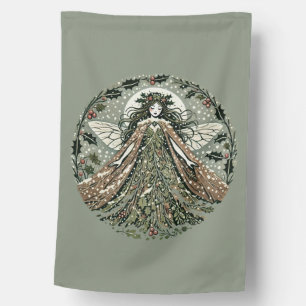 Yule Goddess Winter Solstice House Flag