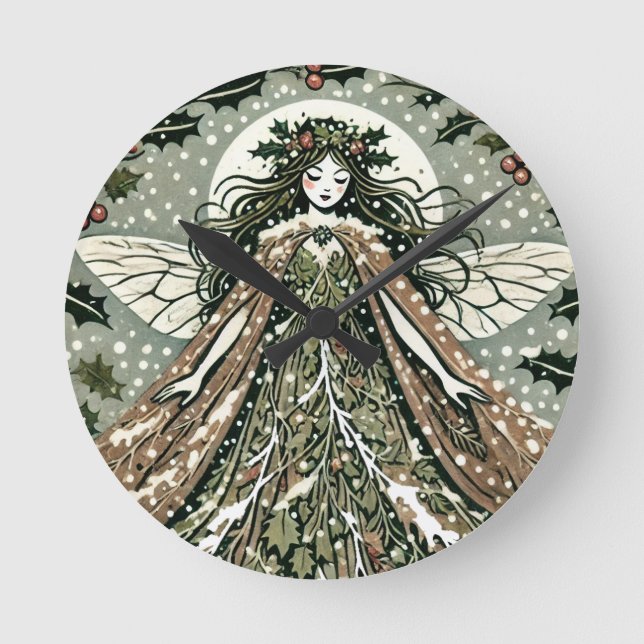 Yule Goddess Winter Solstice                       Round Clock (Front)