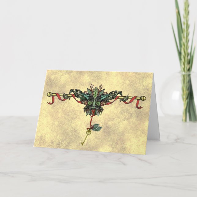 "Yule Greenman" Greeting Card (Front)