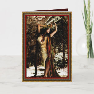 Yule Holly Goddess Holiday Card