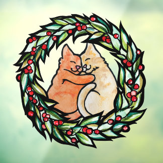 Yule Kitty Cats Window Cling