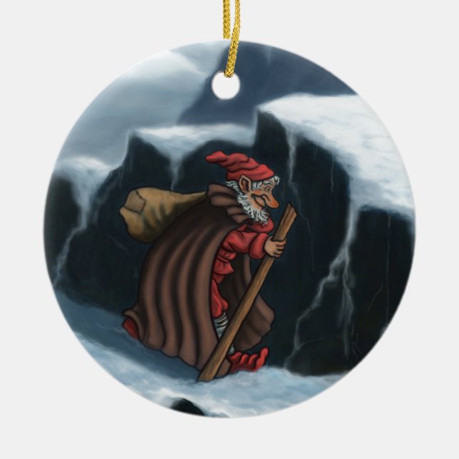 yule lad mountains ceramic ornament (Front)