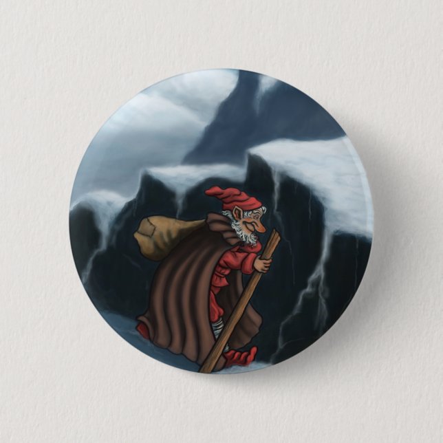 yule lad mountains pinback button (Front)