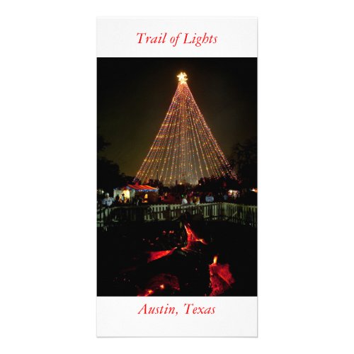 Yule Log Trail of Lights Austin Texas Card