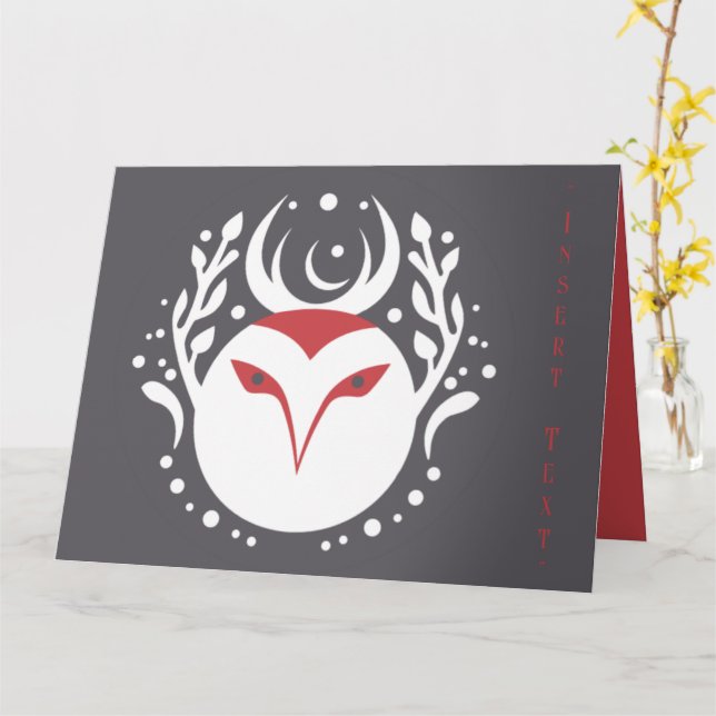 Yule Owl Card (Yellow Flower)
