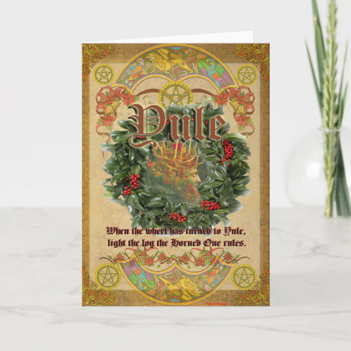 Yule Pagan Greeting Card Zazzle Com