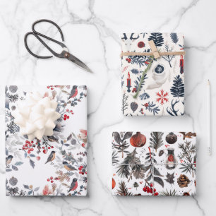 Yule, Pagan, Nordic Holiday Wrapping Paper Sheets