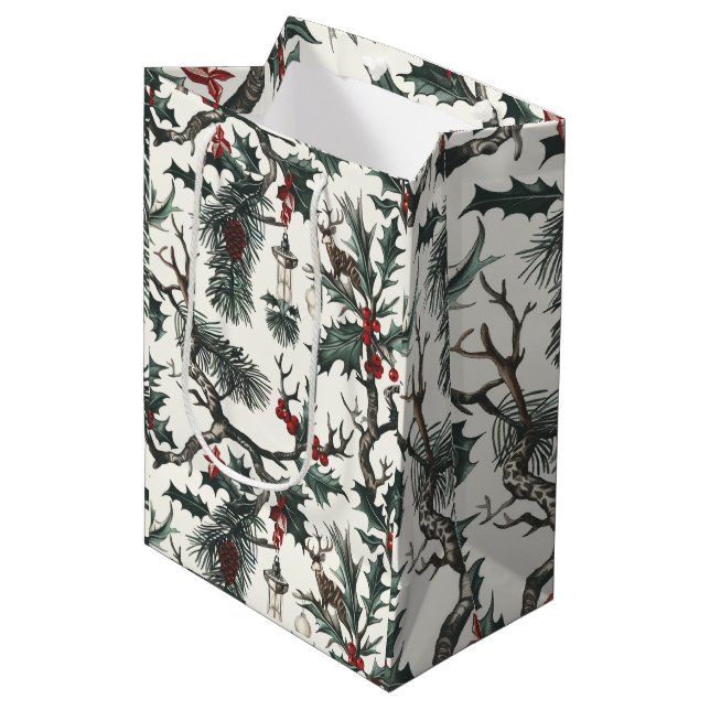 Yule, Pagan, Nordic, Solstice, Winter, Christmas Medium Gift Bag (Front Angled)