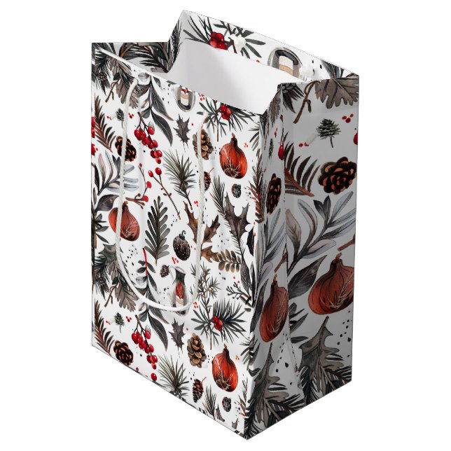 Yule, Pagan, Nordic, Solstice, Winter, Christmas Medium Gift Bag (Front Angled)