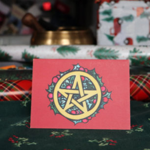 Yule Pentacle Merry Yule Blessings Card