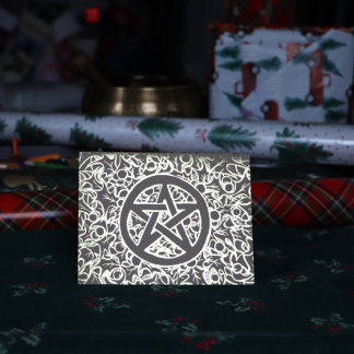 Yule Pentacle Merry Yule Blessings Foil Card