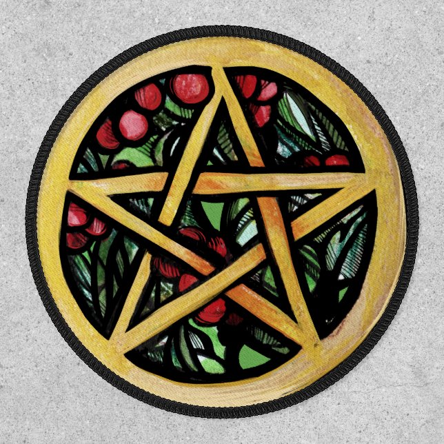 Yule Pentacle  Pagan Winter Solstice Symbol        Patch (Front)