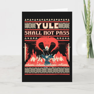 Yule Shall Not P Fantasy Wizard Holiday Pun Funny Card