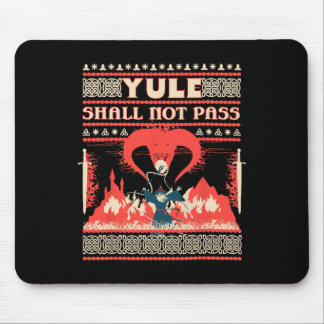 Yule Shall Not P Fantasy Wizard Holiday Pun Funny Mouse Pad