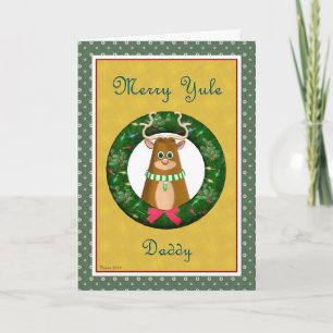 Yule Stag Wreath for Daddy Card