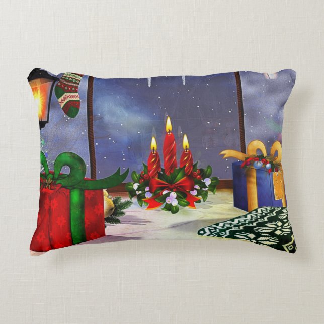 Yule Time Reflections HOLIDAY Decorative Pillow (Front)