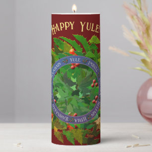 Yule Wheel of the Year Pillar Candle