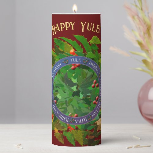 Yule Wheel of the Year Pillar Candle