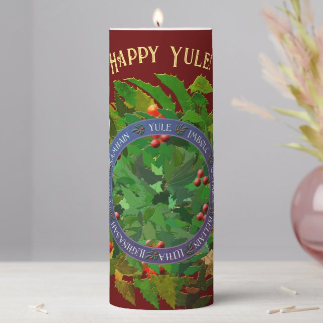 Yule Wheel of the Year Pillar Candle (In Situ)
