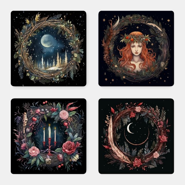 Yule Winter Solstice Coaster Set (Set)