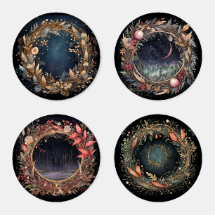 Yule Winter Solstice Coaster Set