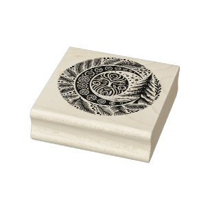 Yule Winter Solstice Greenman Rubber Stamp