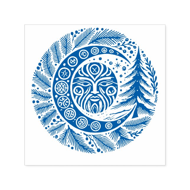 Yule Winter Solstice Greenman                      Self-inking Stamp (Design)