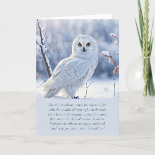 Yule Winter Solstice with Snow Owl and Spiritual Card