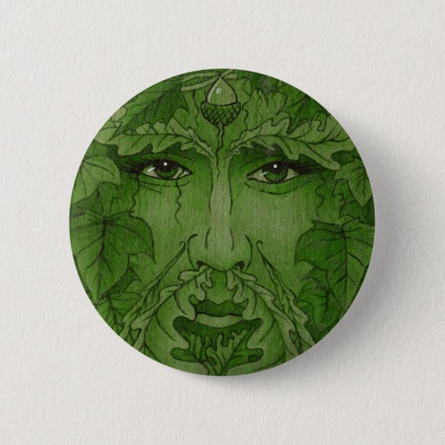 yuleking green pinback button (Front)