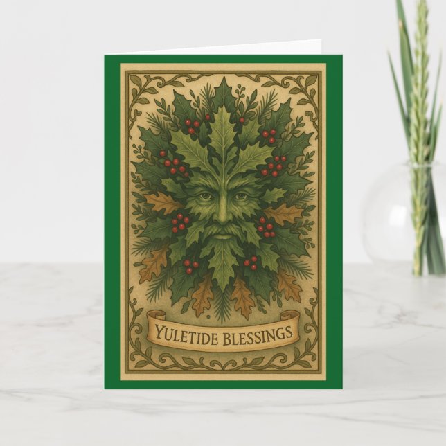 Yuletide Blessings Greetings Card (Front)