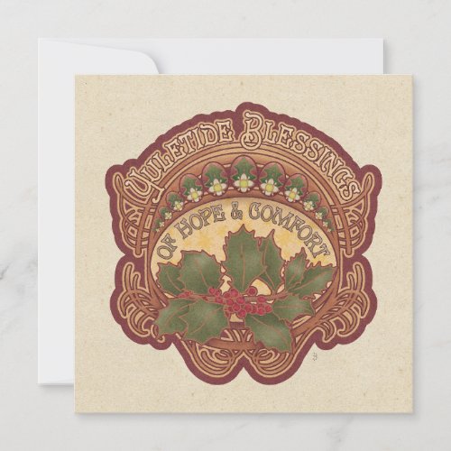 Yuletide Blessings Holiday Card Square or Round