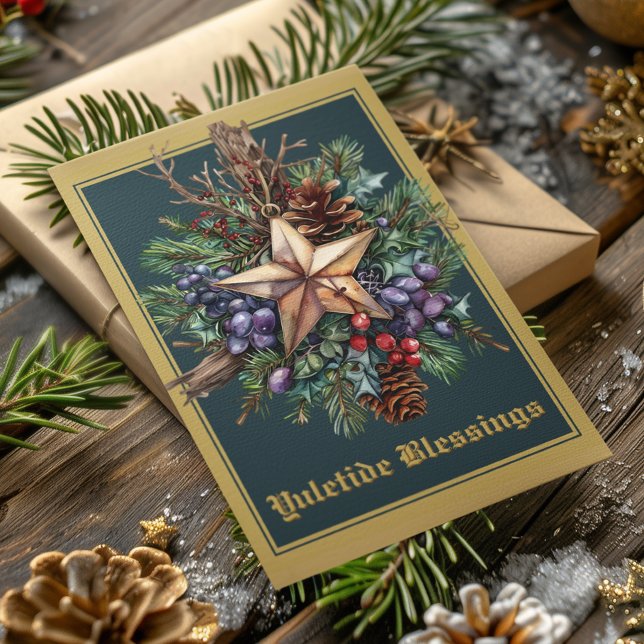 Yuletide Blessings Winter Solstice Holiday Card (Creator Uploaded)