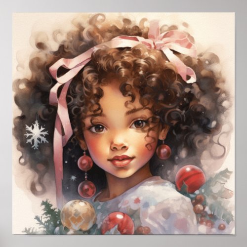 Yuletide Elegance _ Black Child Beauty Poster