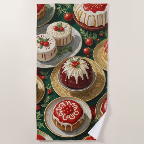 Yuletide Feast Beach Towel