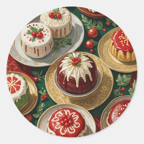 Yuletide Feast Classic Round Sticker