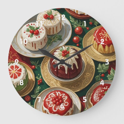 Yuletide Feast Large Clock