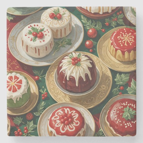 Yuletide Feast Stone Coaster