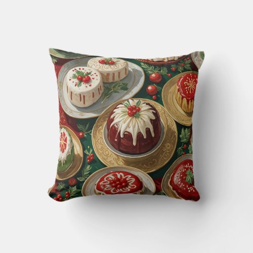 Yuletide Feast Throw Pillow