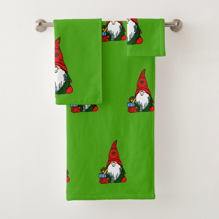 Yuletide Gnome Bathroom Towel Set