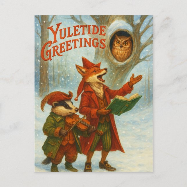 Yuletide Greetings Folded Greeting Card (Front)